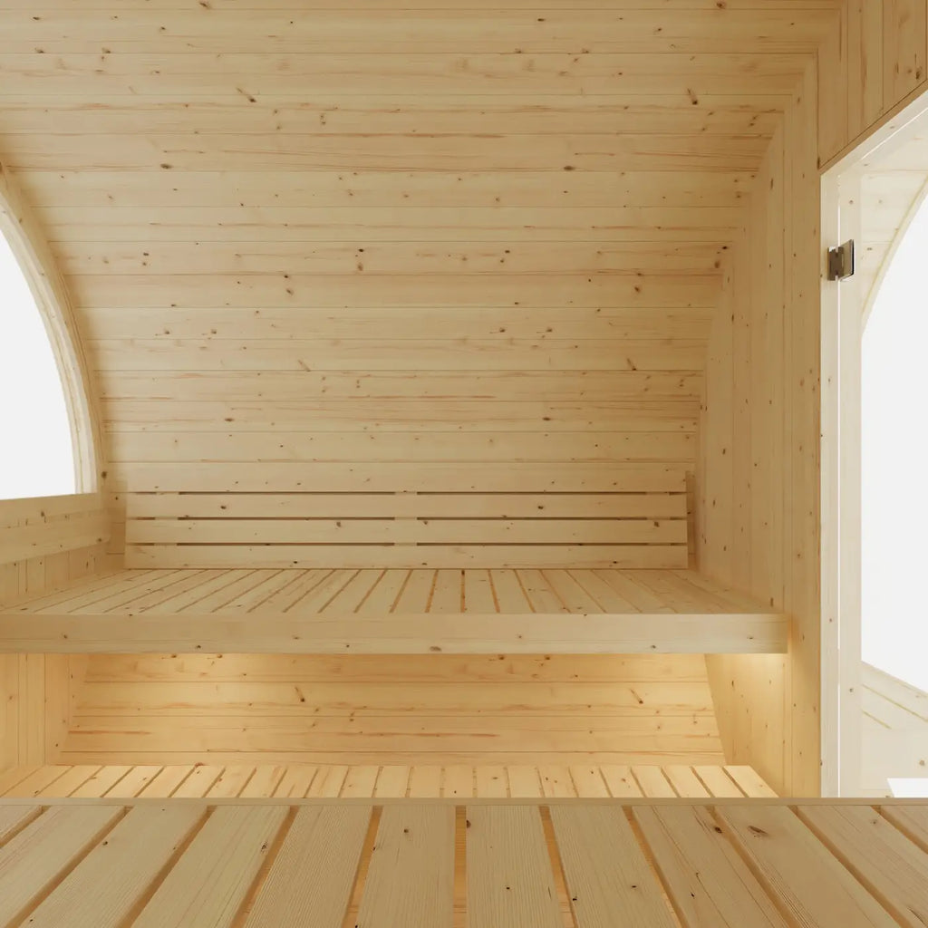 Tampere Finnish Barrel Sauna with WiFi Heater - Finnish Sauna Builders Natural,Walnut,Teak,Larch Finnish Barrel Saunas Tampere_4_Person_2_Tier_Finnish_Barrel_Sauna_with_Heater_11.webp