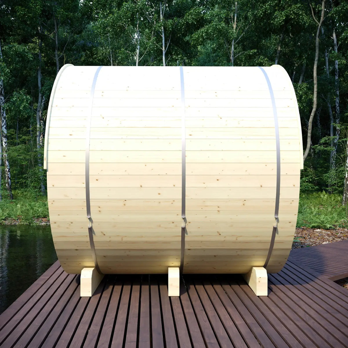Tampere Finnish Barrel Sauna with WiFi Heater - Finnish Sauna Builders Natural,Walnut,Teak,Larch Finnish Barrel Saunas Tampere_4_Person_2_Tier_Finnish_Barrel_Sauna_with_Heater_12.webp