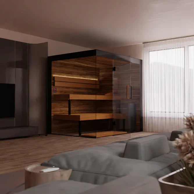 Thermasol Lumaria up to 4-5 People Pre-Assembled Indoor Sauna Medium / Left,Medium / Right,Large / Left,Large / Right ThermaSol ThermasolLumariaIndoorSauna00.webp