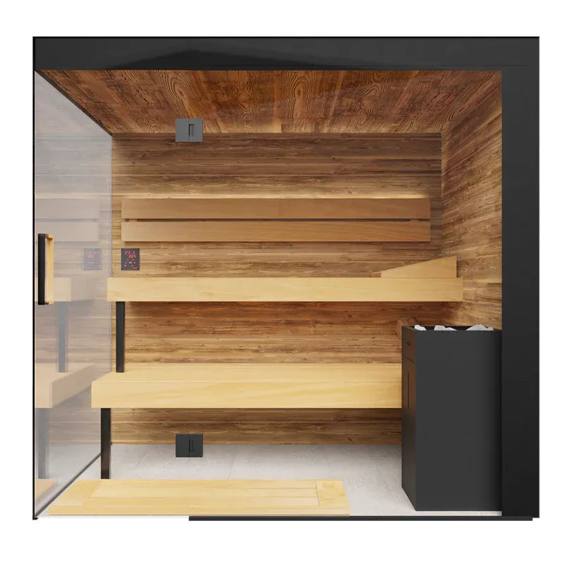 Thermasol Lumaria up to 4-5 People Pre-Assembled Indoor Sauna Medium / Left,Medium / Right,Large / Left,Large / Right ThermaSol ThermasolLumariaIndoorSauna02.webp