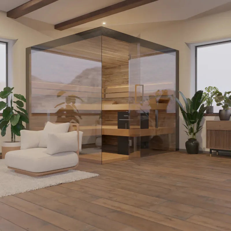 Thermasol Lumaria up to 4-5 People Pre-Assembled Indoor Sauna Medium / Left,Medium / Right,Large / Left,Large / Right ThermaSol ThermasolLumariaIndoorSauna03.webp