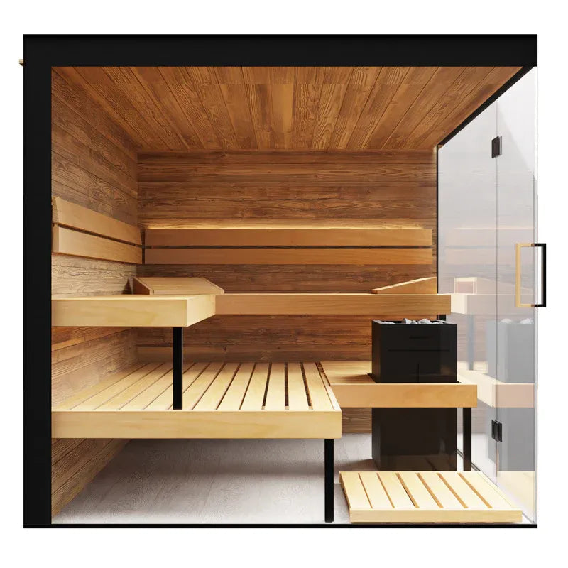 Thermasol Lumaria up to 4-5 People Pre-Assembled Indoor Sauna Medium / Left,Medium / Right,Large / Left,Large / Right ThermaSol ThermasolLumariaIndoorSauna04.webp
