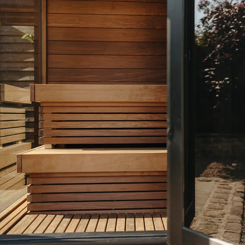 Thermasol Nordic Misty up to 4-5 People Fully Assembled Outdoor Sauna Small / Left / Virta Heater,Small / Left / Wood Burning,Small / Right / Virta Heater,Small / Right / Wood Burning,Medium / Left / Virta Heater,Medium / Left / Wood Burning,Medium / Righ