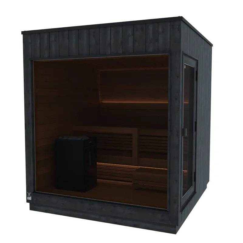 Thermasol Nordic Misty up to 4-5 People Fully Assembled Outdoor Sauna Small / Left / Virta Heater,Small / Left / Wood Burning,Small / Right / Virta Heater,Small / Right / Wood Burning,Medium / Left / Virta Heater,Medium / Left / Wood Burning,Medium / Righ