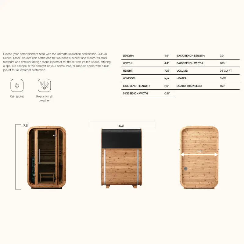 Thermory 2 Person Square Sauna No 45 DIY Kit