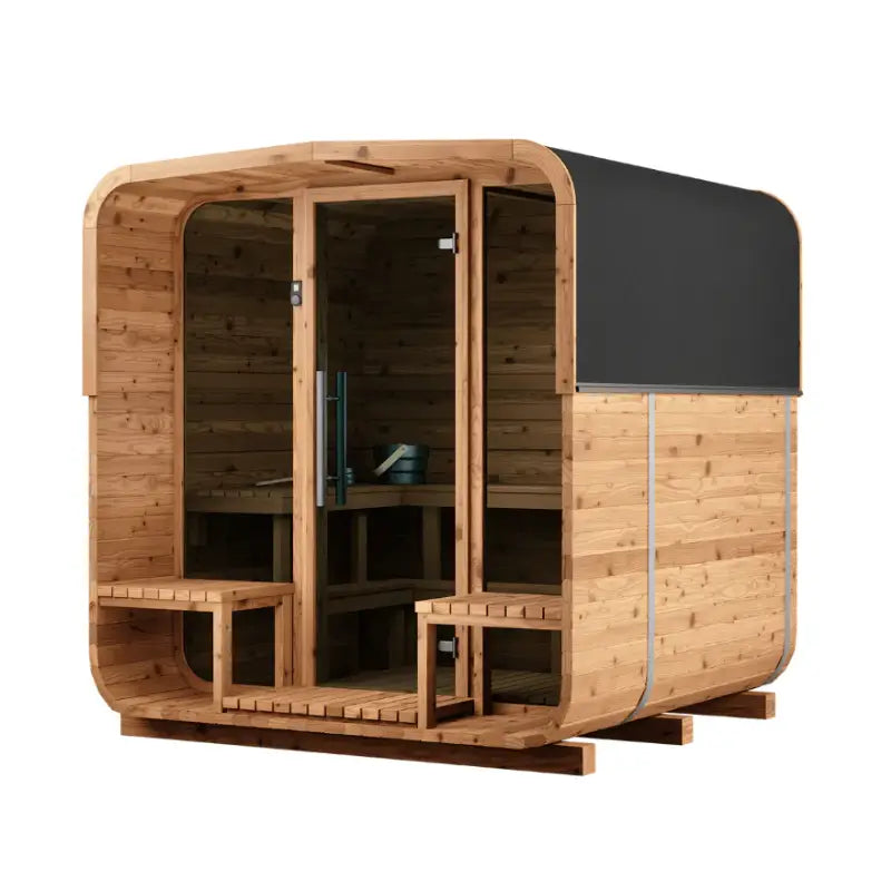 Thermory 4 Person Square Sauna No 43 DIY Kit with Terrace
