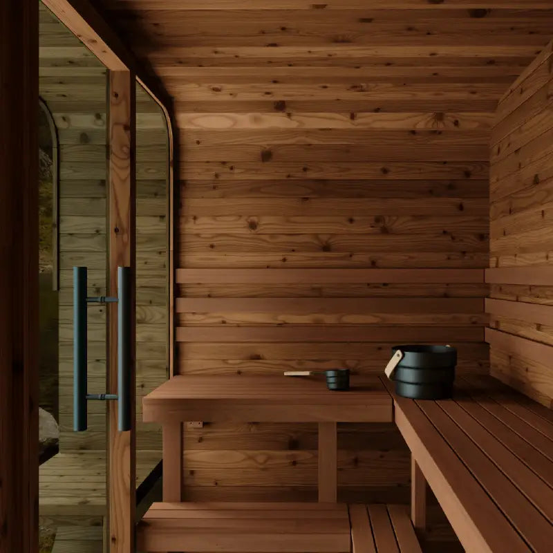 Thermory 4 Person Square Sauna No 43 DIY Kit with Terrace