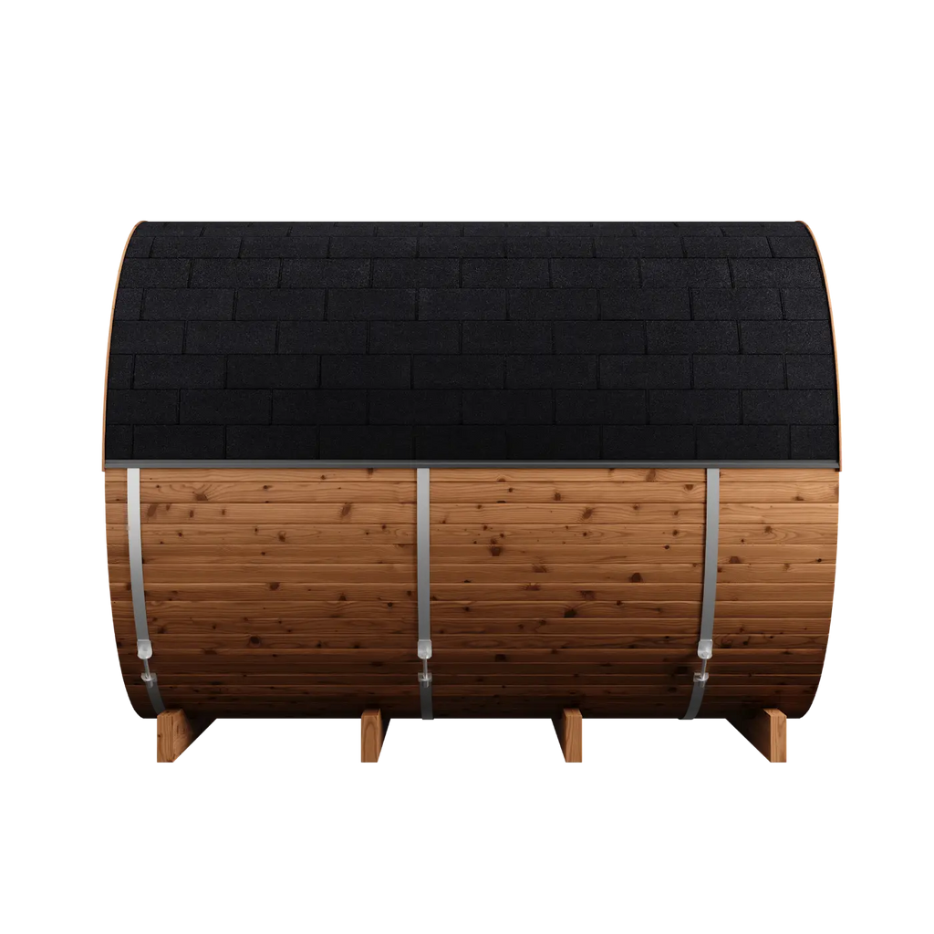 Thermory 6 Person Barrel Sauna No 83 DIY Kit with Terrace Thermally Modified Spruce Thermory Thermory_6_Person_Barrel_Sauna_No_83_DIY_Kit_with_Terrace_10.webp