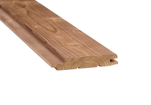 Thermory 6' x 7' Thermally Modified Spruce Sauna Package - by Finnish Sauna Builders Standard / 7 Foot Tall,Standard / 8 Foot Tall + $400,Custom + $500 / 7 Foot Tall,Custom + $500 / 8 Foot Tall + $400 Thermory Thermory_Sauna_wall_STP_15x90_thermo-spruce_1200_2-600x420.jpg