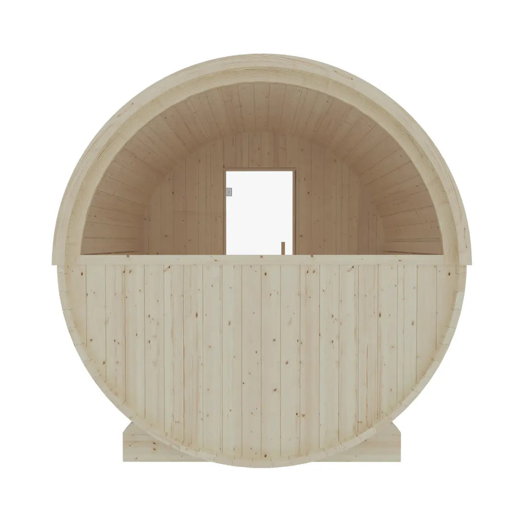 Turku Finnish Barrel Sauna with Terrace and WiFi Heater - Finnish Sauna Builders Natural,Walnut,Teak,Larch Finnish Barrel Saunas TurkuFinnishBarrelSaunawithTerrace-FinnishSaunaBuilders_12.webp