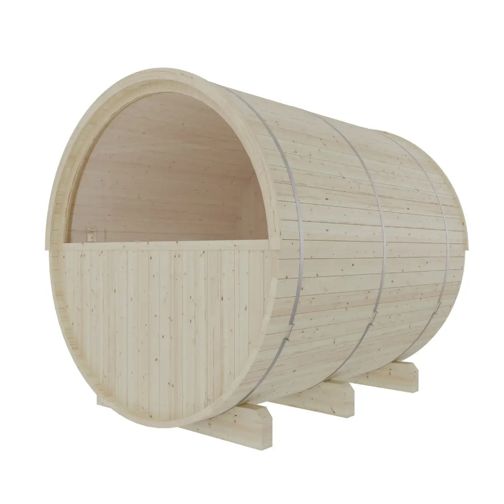 Turku Finnish Barrel Sauna with Terrace and WiFi Heater - Finnish Sauna Builders Natural,Walnut,Teak,Larch Finnish Barrel Saunas TurkuFinnishBarrelSaunawithTerrace-FinnishSaunaBuilders_13.webp