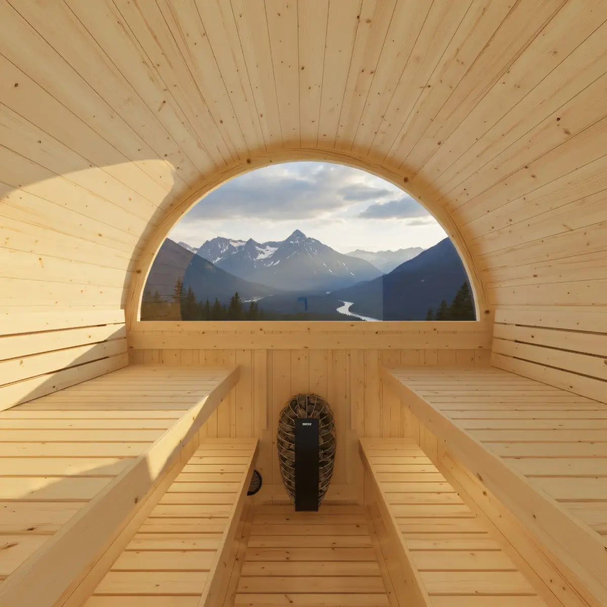 Turku Finnish Barrel Sauna with Terrace and WiFi Heater - Finnish Sauna Builders Natural,Walnut,Teak,Larch Finnish Barrel Saunas TurkuFinnishBarrelSaunawithTerrace-FinnishSaunaBuilders_7.webp