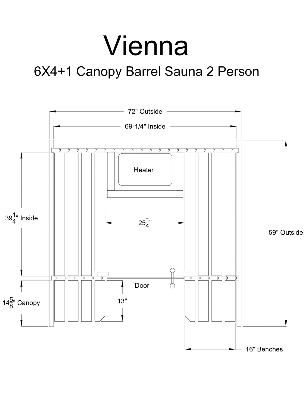 Almost Heaven Vienna 2 Person Canopy Barrel Sauna - photo 7