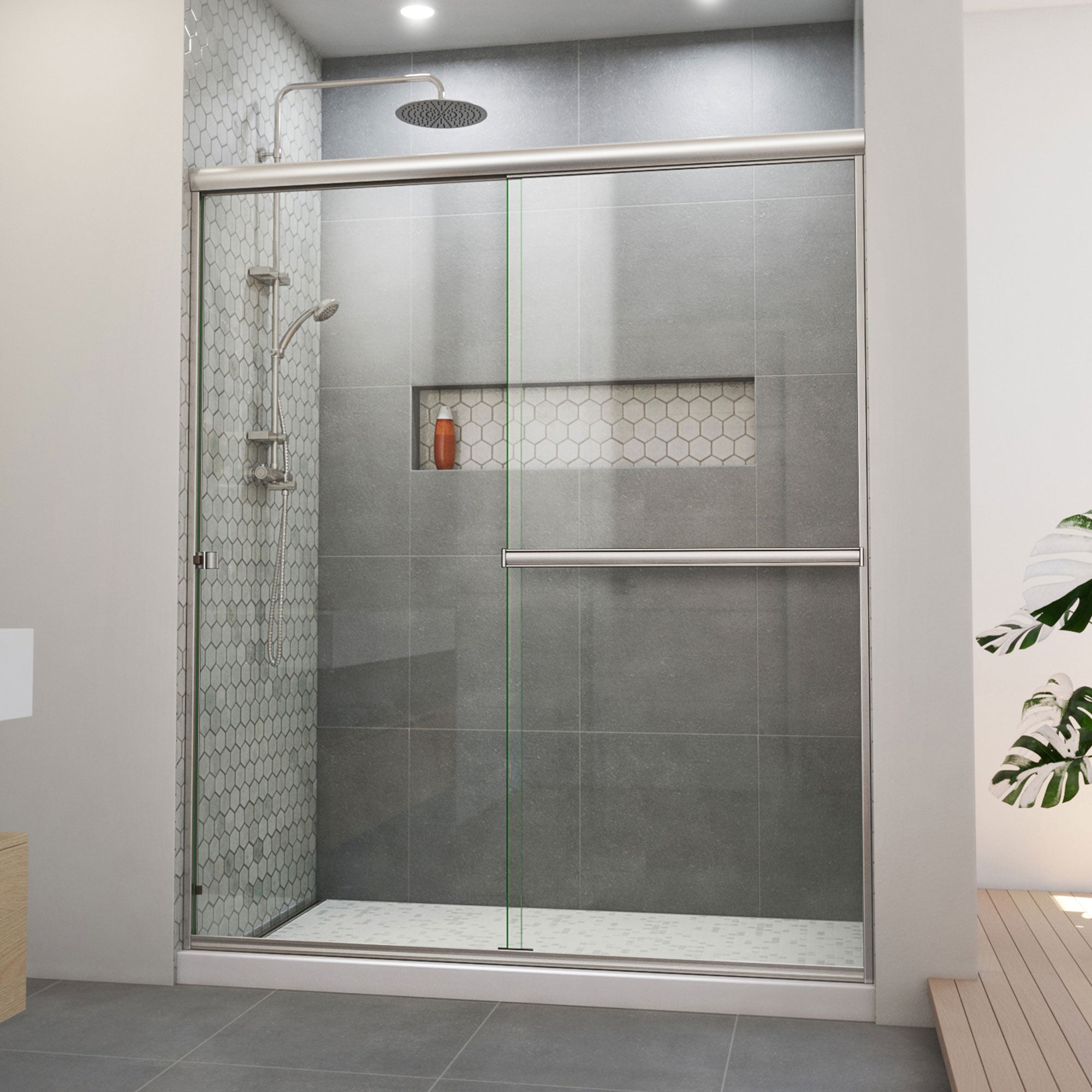 DreamLine Alliance Pro BGX 56 - 60 inch W x 70 3/8 inch H Semi-Frameless Bypass Shower Door