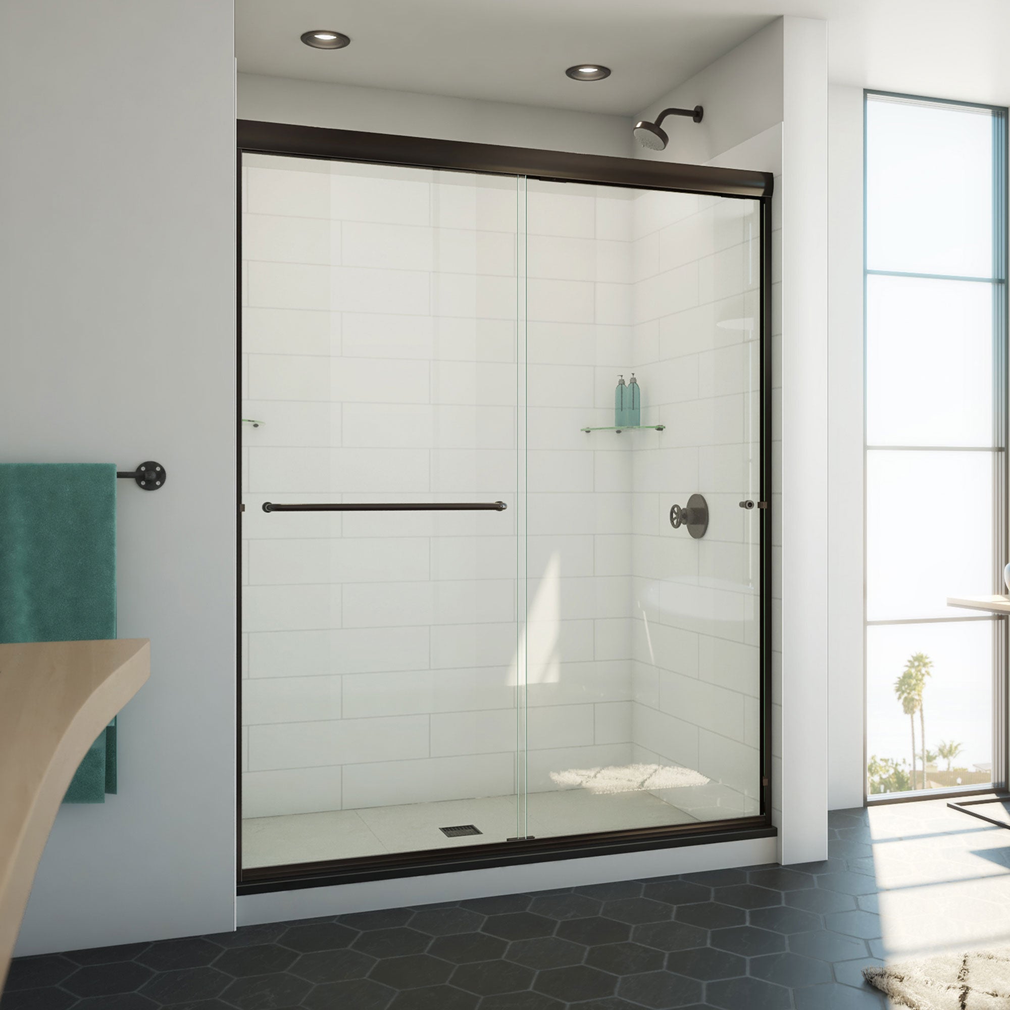 DreamLine Alliance Pro ML 56 - 60 inch W x 74 1/2 inch H Semi-Frameless Bypass Shower Door