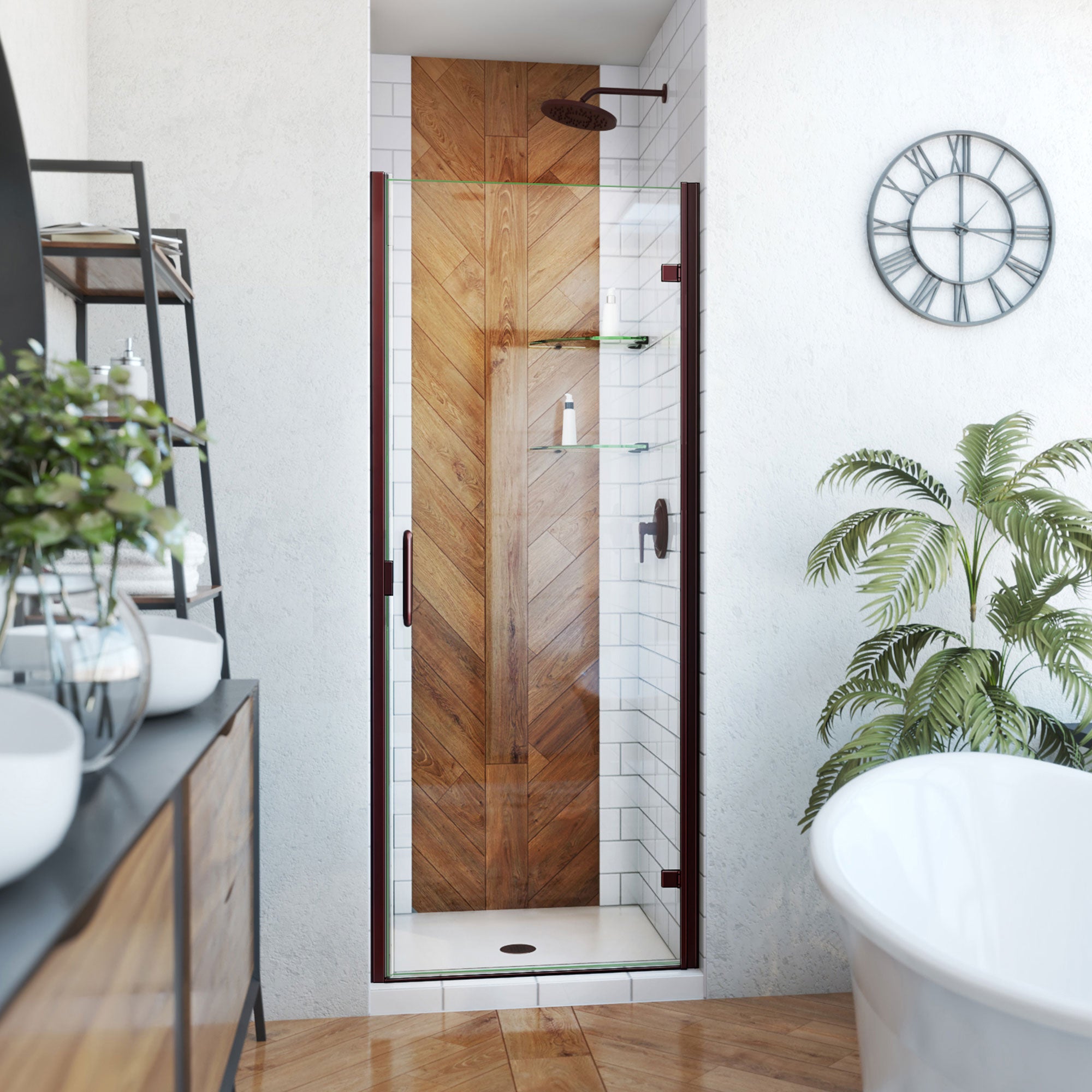 DreamLine Alliance Swing 30 - 31 inch W x 72 5/8 inch H Semi-Frameless Swing Shower Door