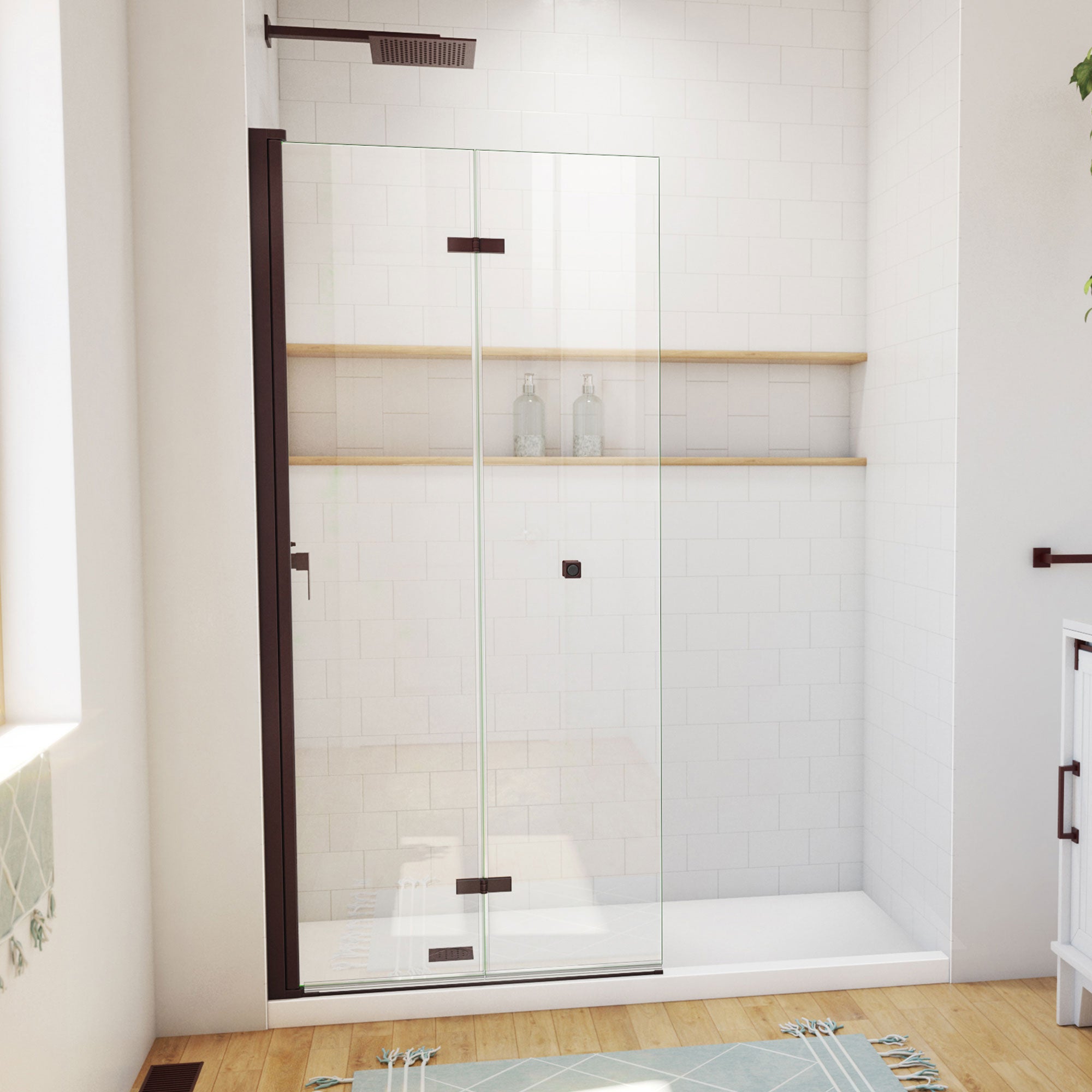 DreamLine Aqua-Q Fold 33 1/2 inch W x 72 inch H Frameless Bi-fold Shower Door