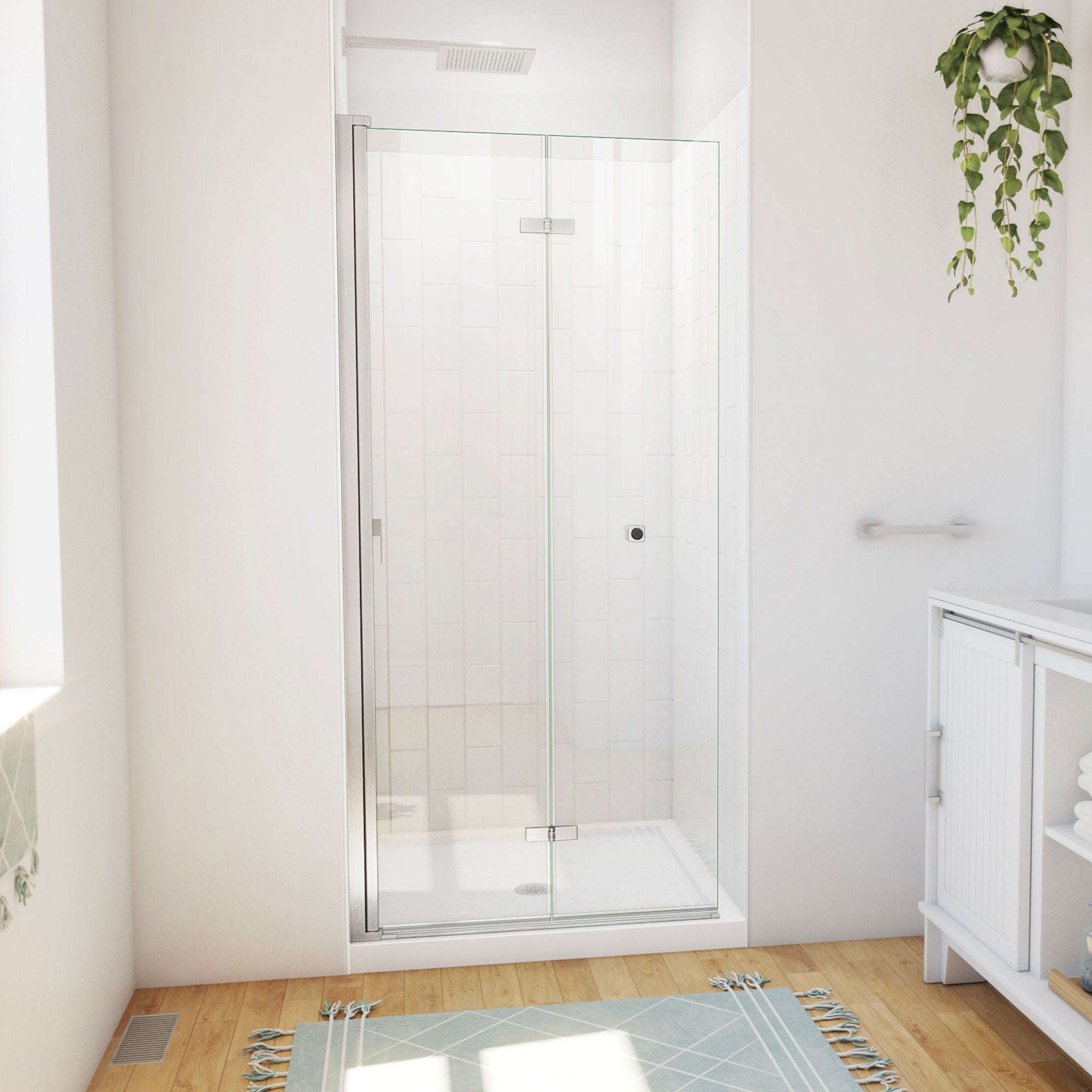 DreamLine Aqua-Q Fold 36 inch D x 36 inch W x 78 3/4 inch H Frameless Bi-fold Shower Door