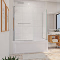 DreamLine Aqua Swing 56 - 60 inch W x 30 inch D x 58 inch H Frameless Tub Door with Return Panel in Chrome