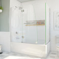DreamLine Aqua 56 - 60 inch W x 30 inch D x 58 inch H Frameless Hinged Tub Door with 30 inch Return Panel