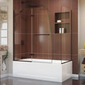 DreamLine Aqua Ultra 48 inch W x 30 inch D x 58 inch H Frameless Hinged Tub Door with Return Panel