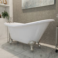 DreamLine Atlantic 61 inch L x 28 inch H Acrylic Clawfoot Bathtub