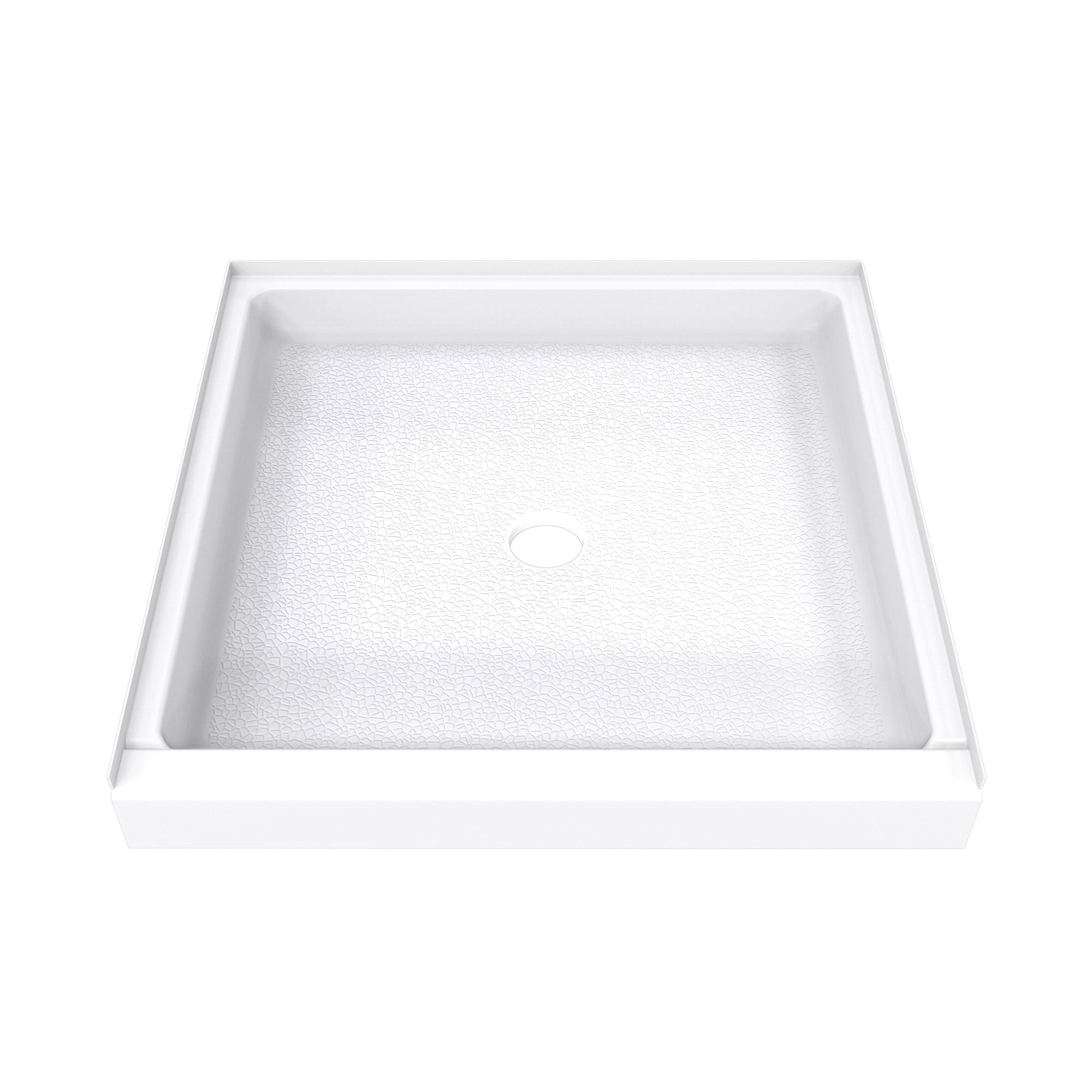 DreamLine DreamStone 42 inch D x 42 inch W x 5 1/2 inch H Center Drain Single Threshold Shower Base in White