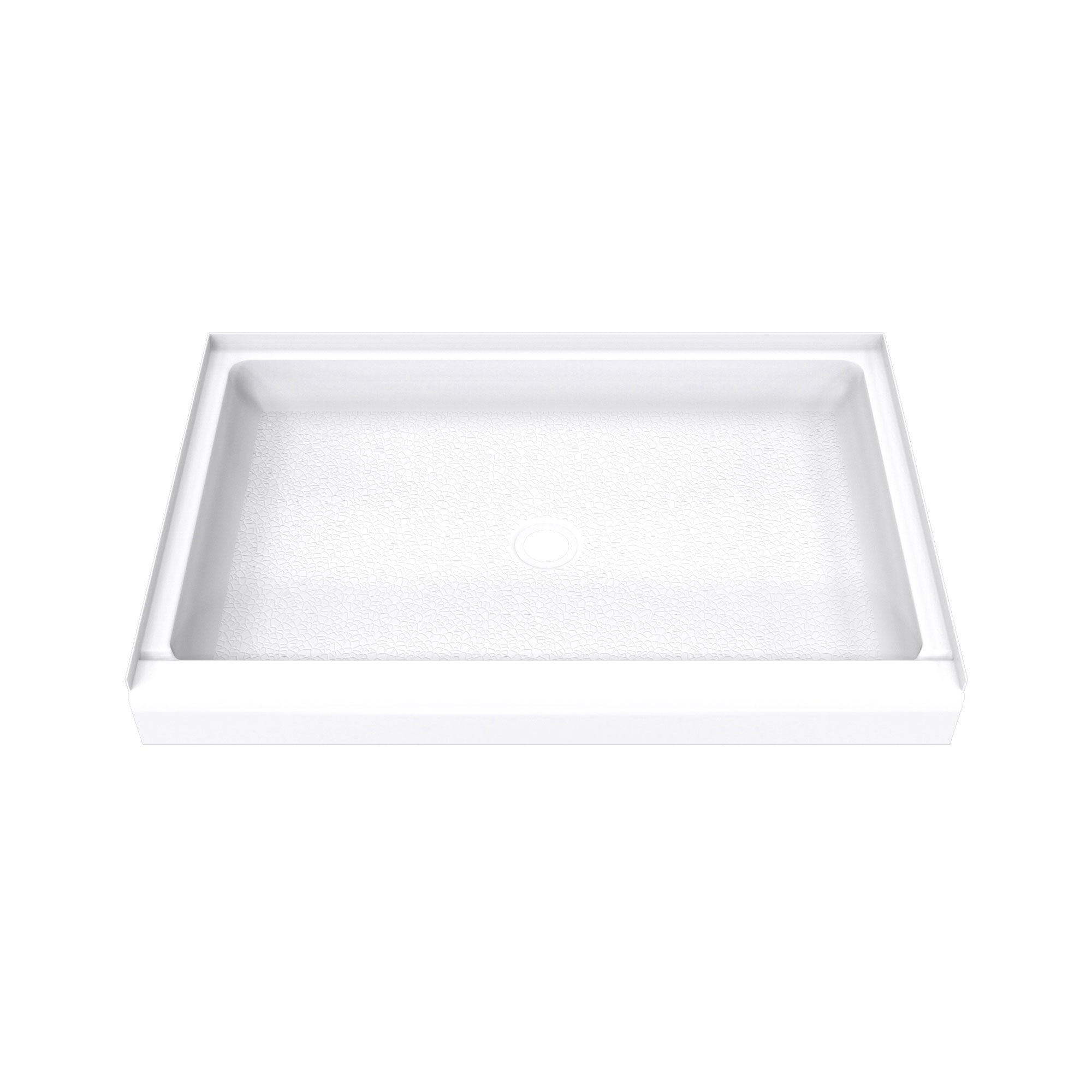 DreamLine DreamStone 32 inch D x 48 inch W x 5 1/2 inch H Center Drain Single Threshold Shower Base in White