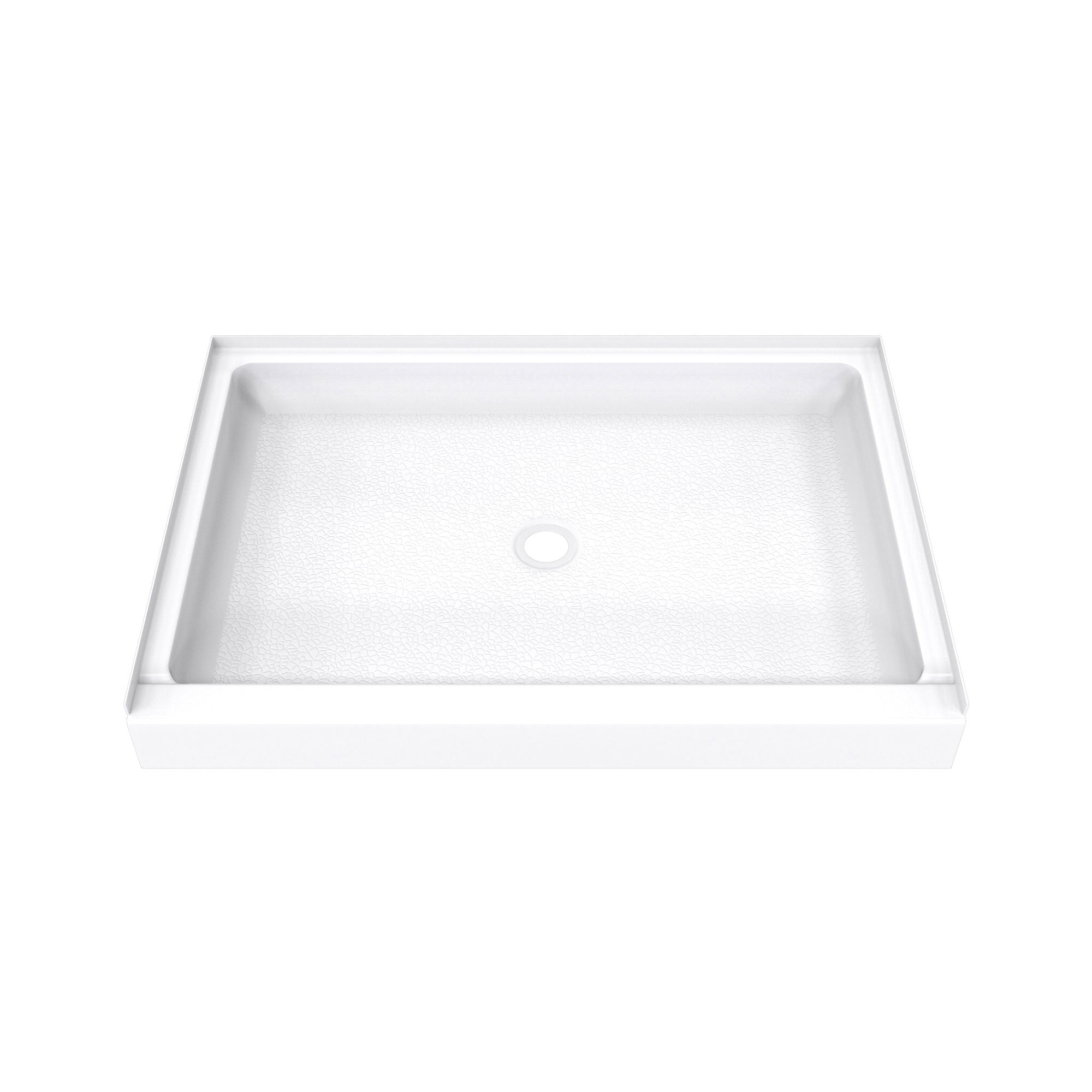 DreamLine DreamStone 34 inch D x 48 inch W x 5 1/2 inch H Center Drain Single Threshold Shower Base in White