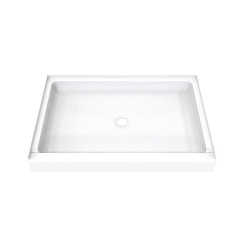 DreamLine DreamStone 34 inch D x 48 inch W x 5 1/2 inch H Center Drain Single Threshold Shower Base in White