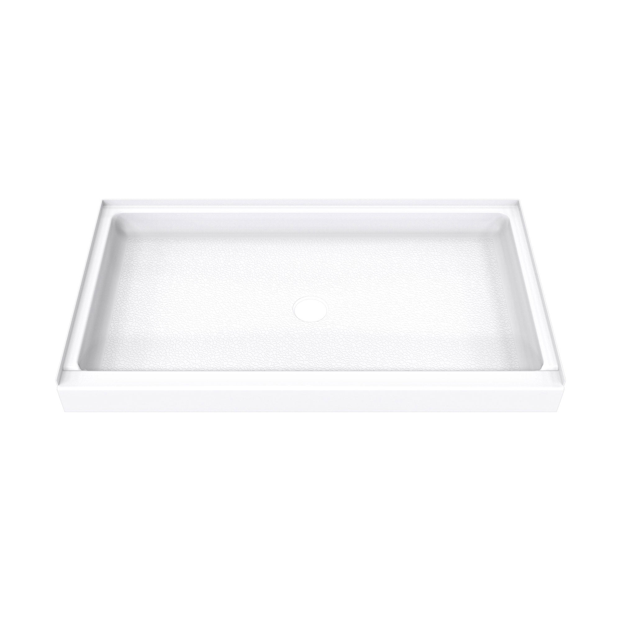 DreamLine DreamStone 34 inch D x 60 inch W x 5 1/2 inch H Center Drain Single Threshold Shower Base in White