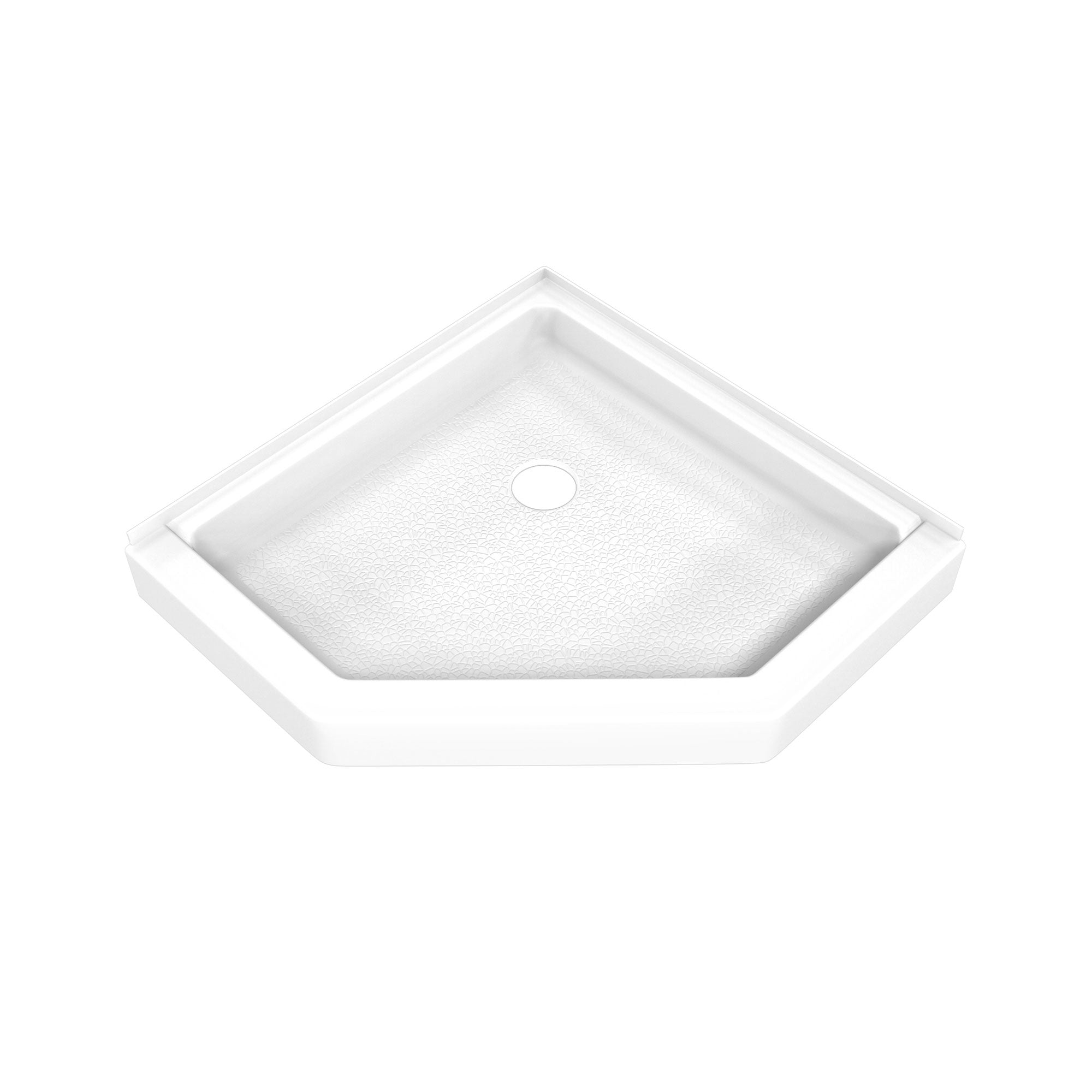 DreamLine DreamStone 36 inch D x 36 inch W x 5 1/2 inch H Corner Drain Neo-Angle Shower Base
