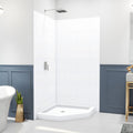 DreamLine DreamStone 38 inch D x 38 inch W Center Drain Shower Base and Subway Wall Kit