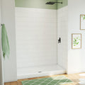 DreamLine DreamStone 32 inch D x 60 inch W Center Drain Shower Base and Subway Wall Kit