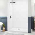 DreamLine DreamStone 42 inch D x 60 inch W Center Drain Shower Base and Traditional Subway Wall Kit