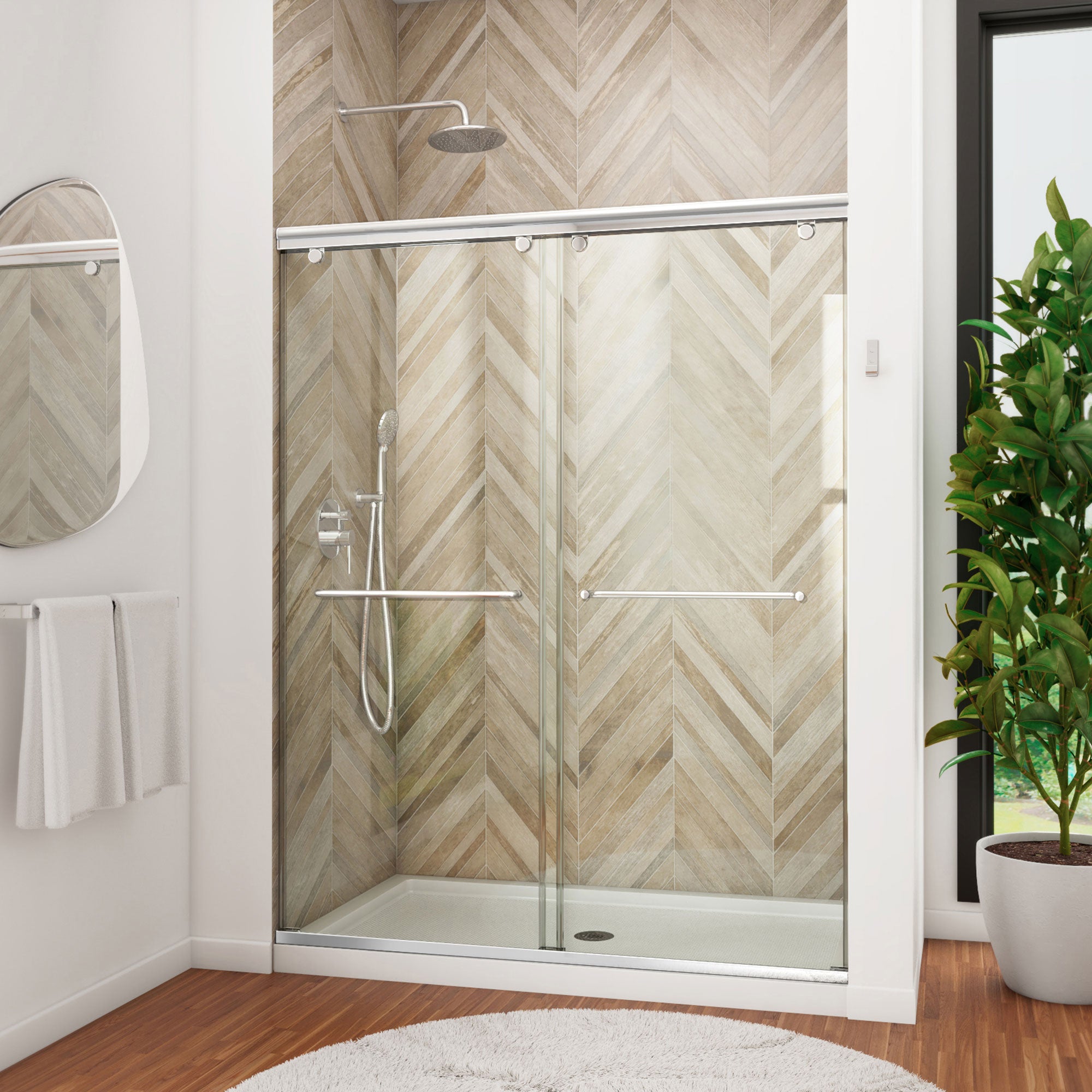 DreamLine Charisma 36 inch D x 60 inch W x 78 3/4 inch H Frameless Bypass Shower Door