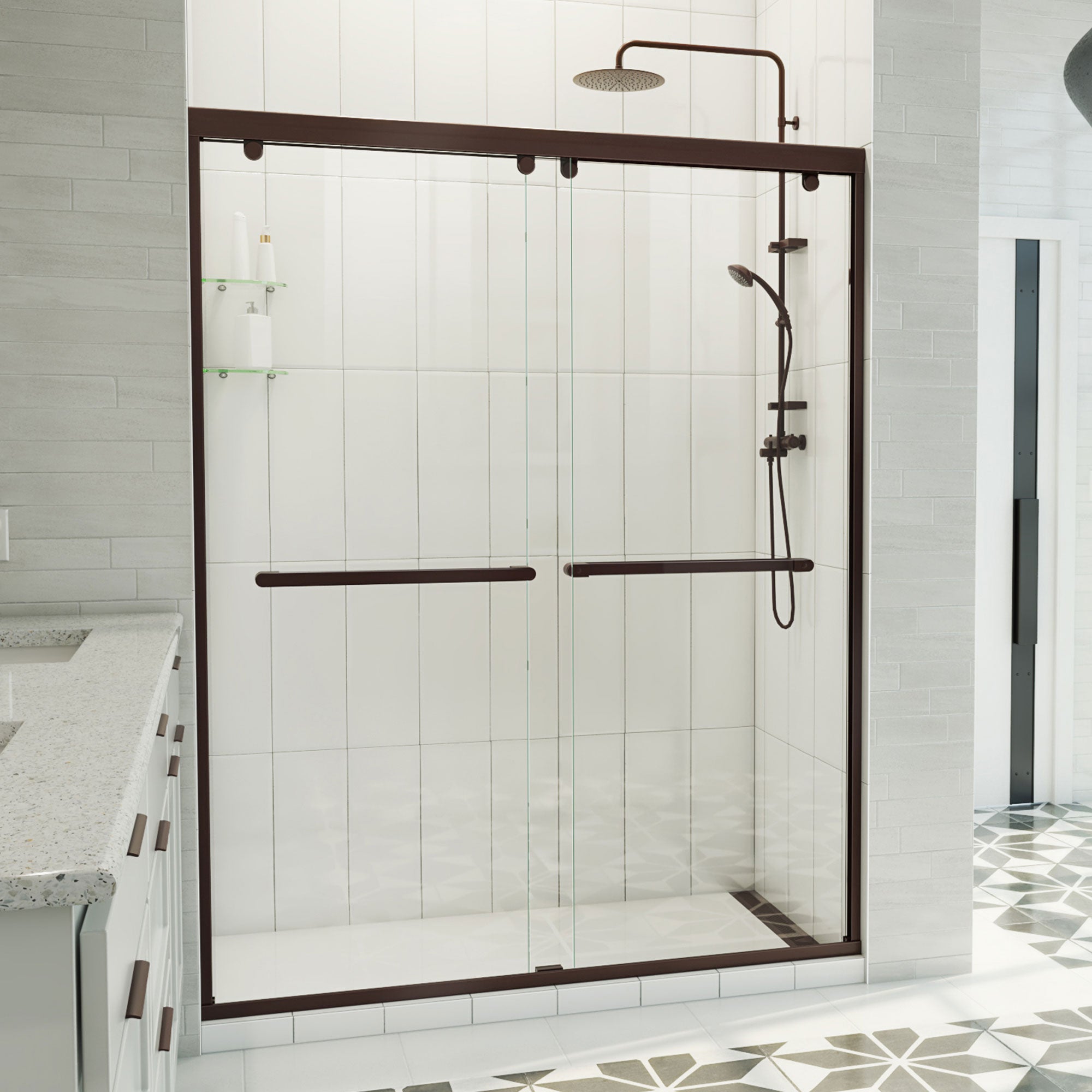 DreamLine Charisma-X 56 - 60 inch W x 76 inch H Semi-Frameless Bypass Shower Door
