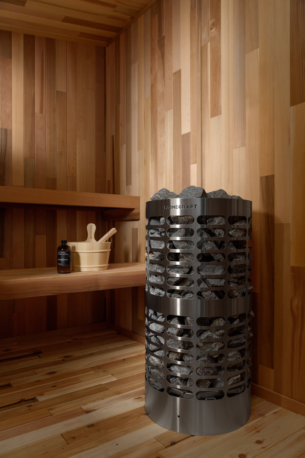 Homecraft Apex 18kW Electric Sauna Heater 208V 3-Phase / No Control / No Stones,208V 3-Phase / No Control / Stones Included,208V 3-Phase / Indoor Control + Wifi Touchpad / No Stones,208V 3-Phase / Indoor Control + Wifi Touchpad / Stones Included,208V 3-Ph