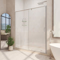 DreamLine Flex 34 inch D x 60 inch W x 74 3/4 inch H Semi-Frameless Pivot Shower Door