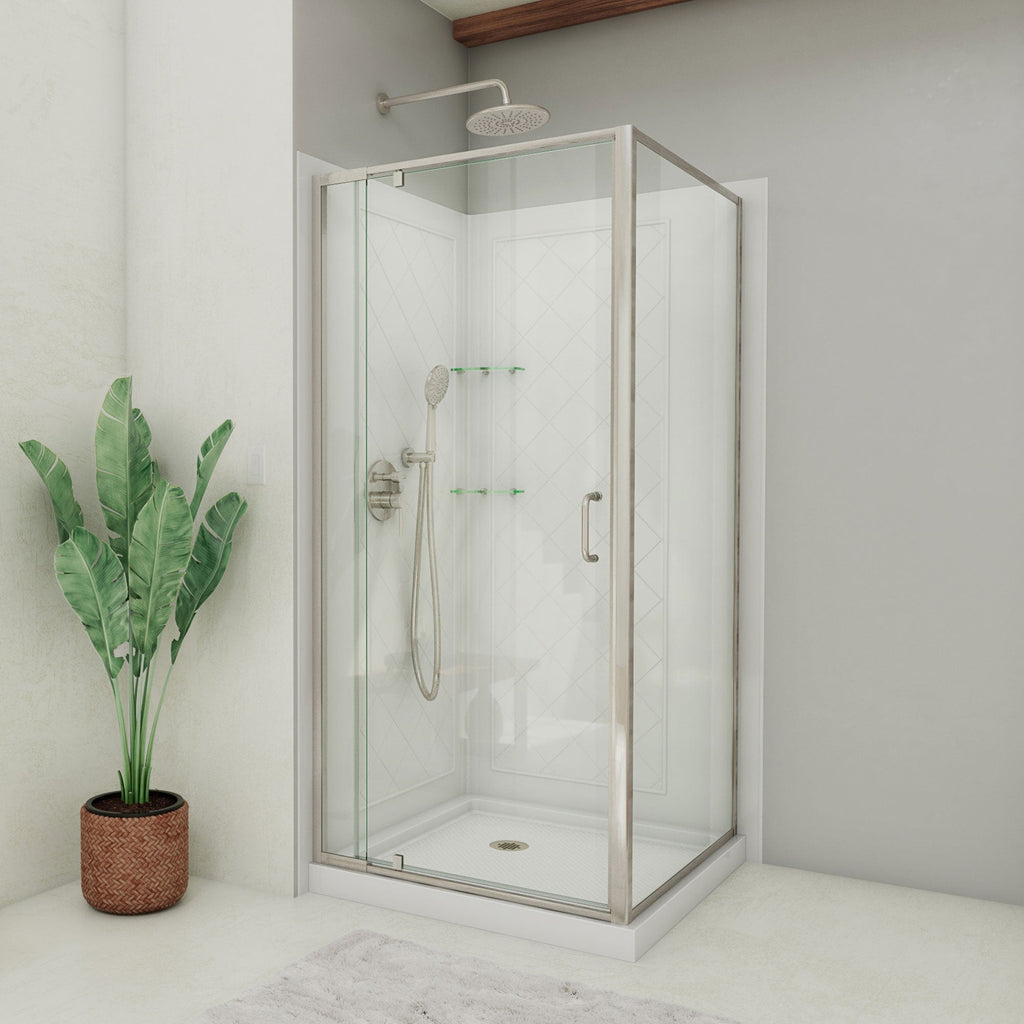 DreamLine Flex 36 inch D x 36 inch W x 78 3/4 inch H Semi-Frameless Pivot Shower Enclosure