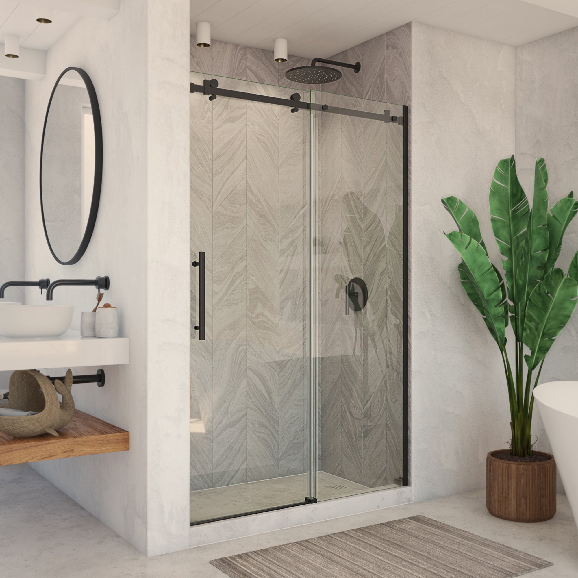 DreamLine Enigma Air 44 - 48 inch W x 76 inch H Frameless Sliding Shower Door