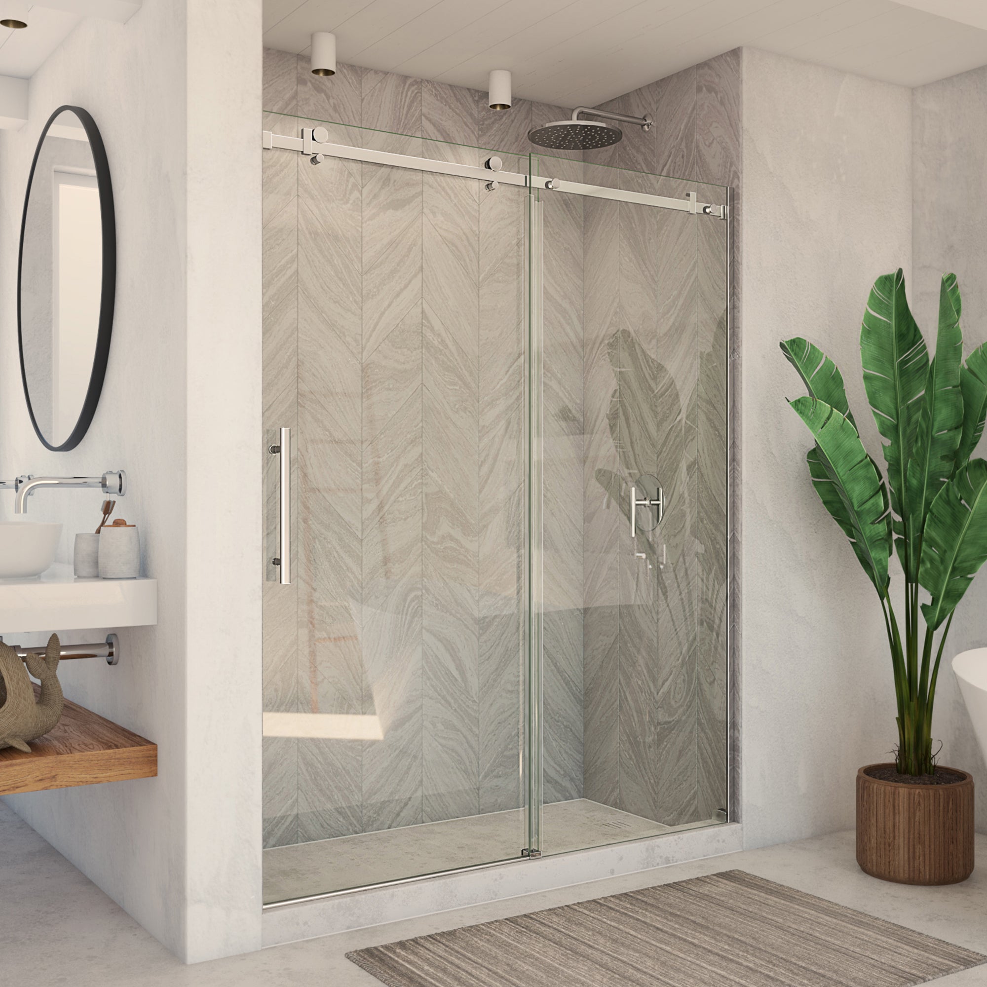 DreamLine Enigma Air 56 - 60 inch W x 76 inch H Frameless Sliding Shower Door