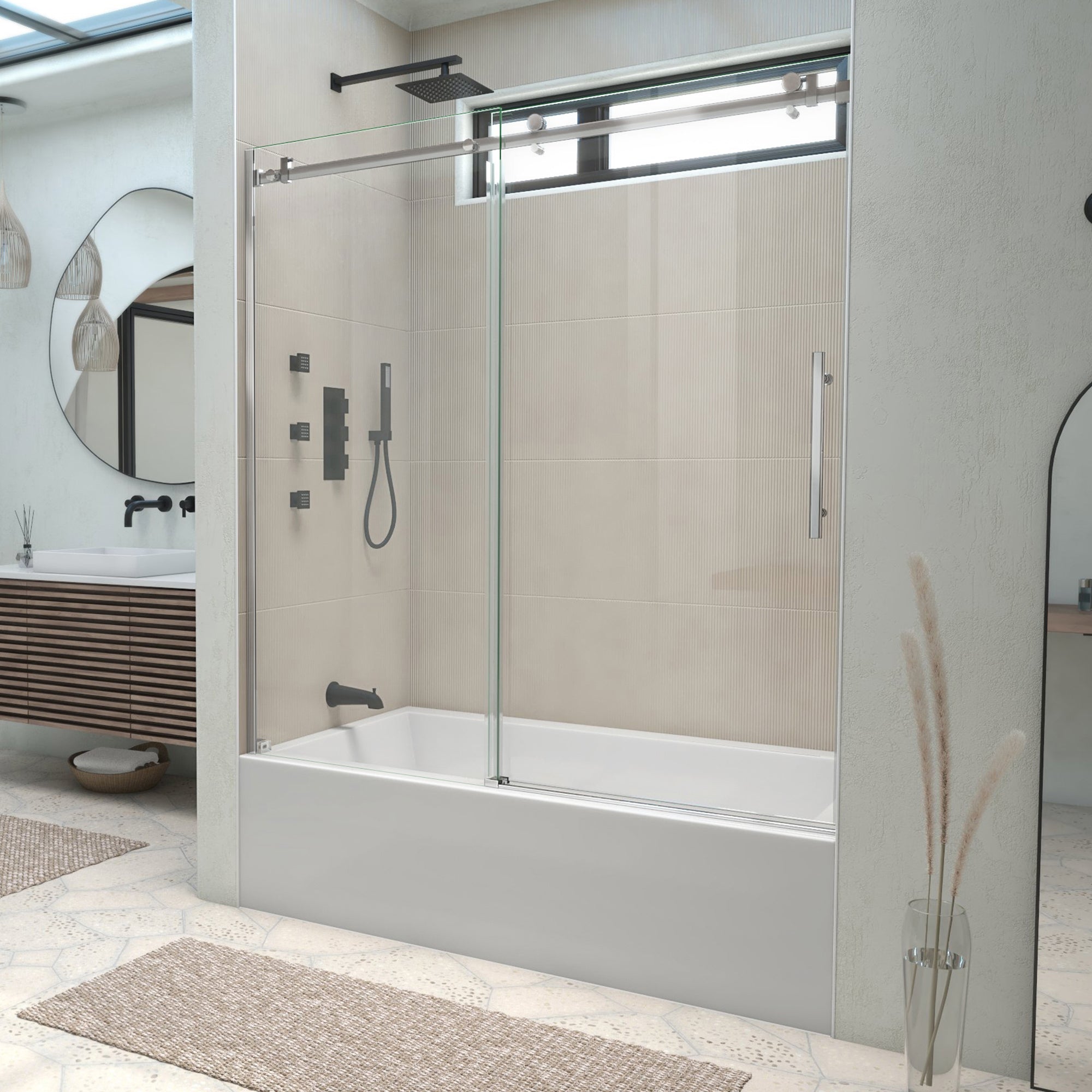 DreamLine Enigma Air 56 - 60 inch W x 62 inch H Frameless Sliding Tub Door