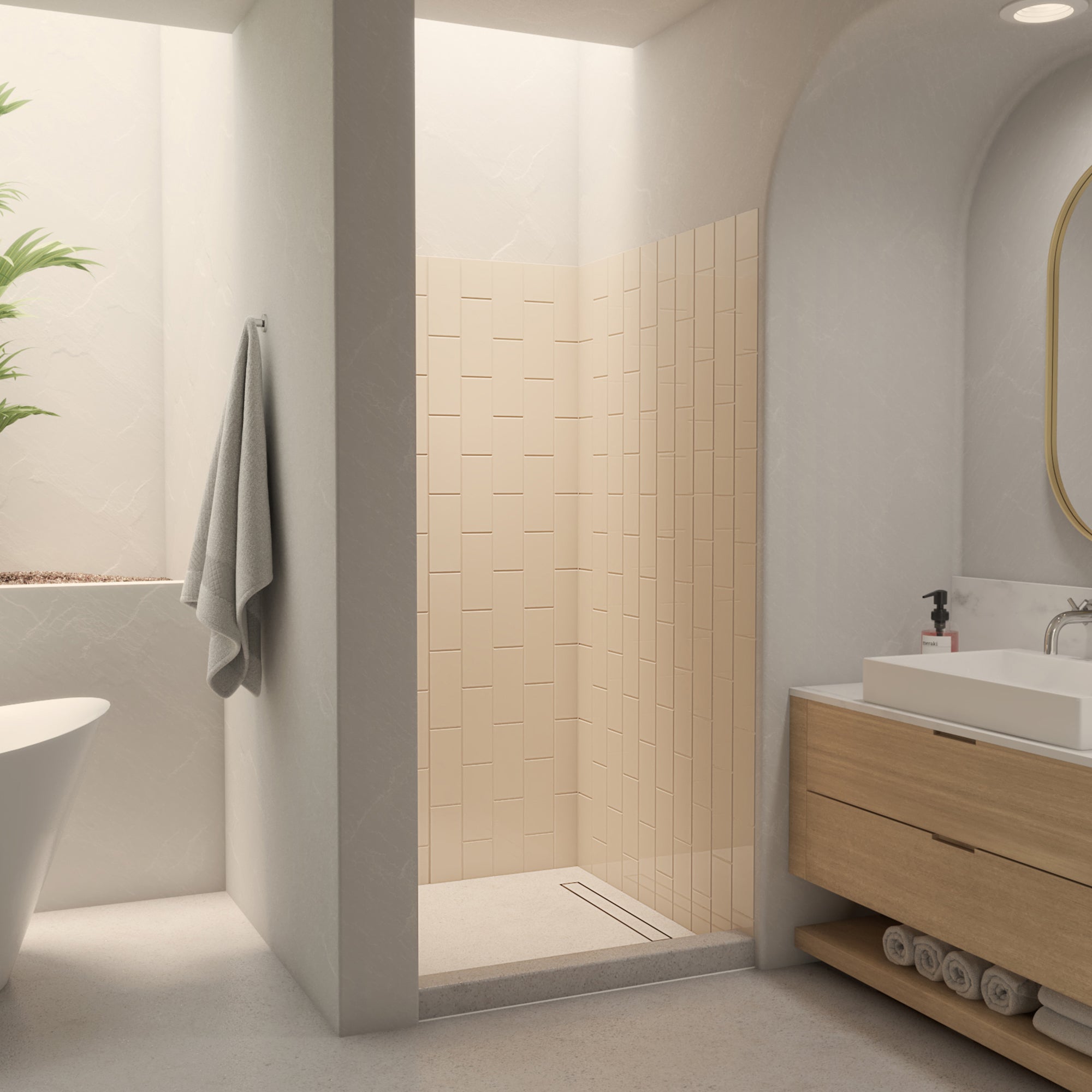 DreamLine QWALL-VS 32 - 36 inch W x 41 1/2 inch D x 76 inch H Acrylic Wall Kit