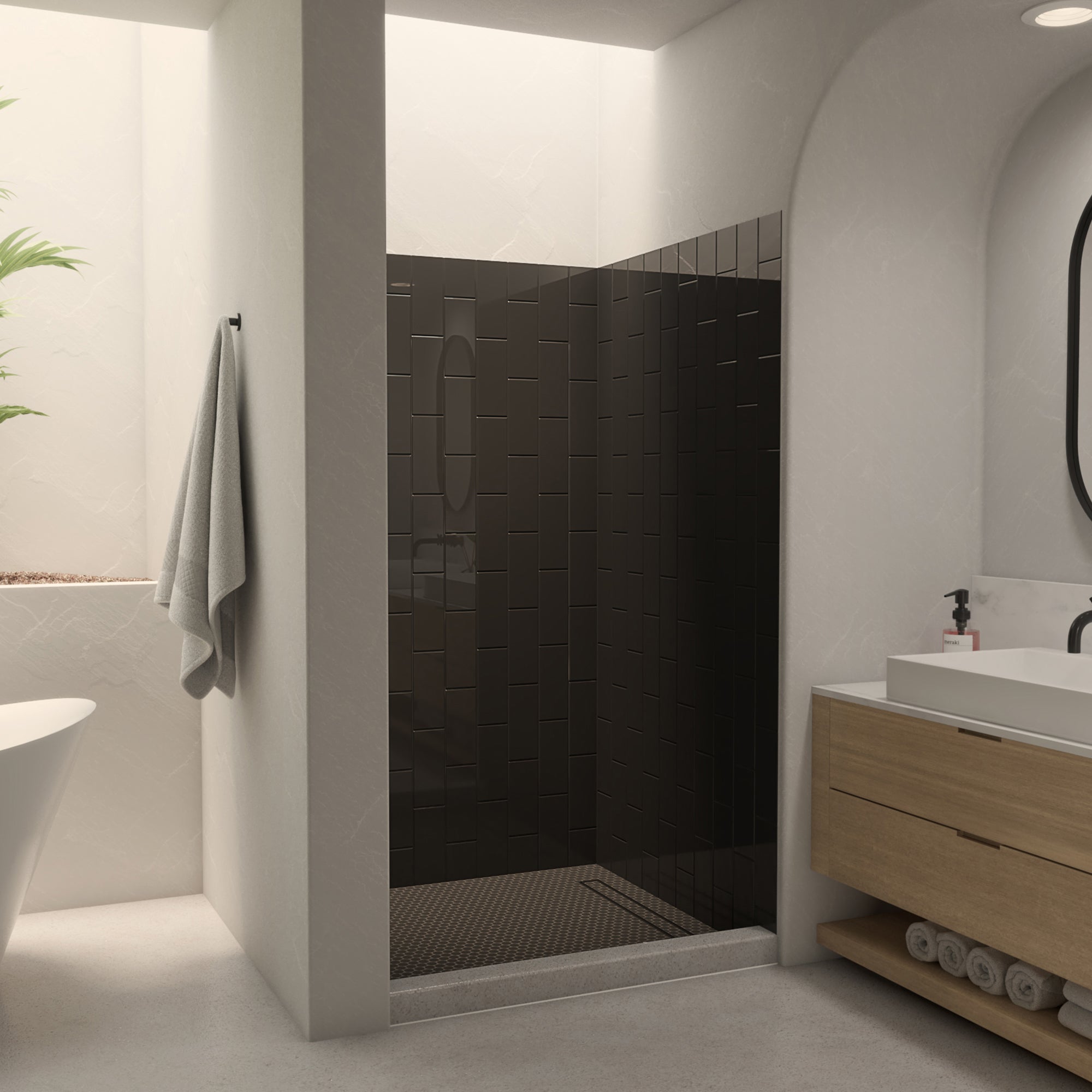 DreamLine QWALL-VS 41 1/2 inch W x 41 1/2 inch D x 76 inch H Acrylic Corner Wall Kit