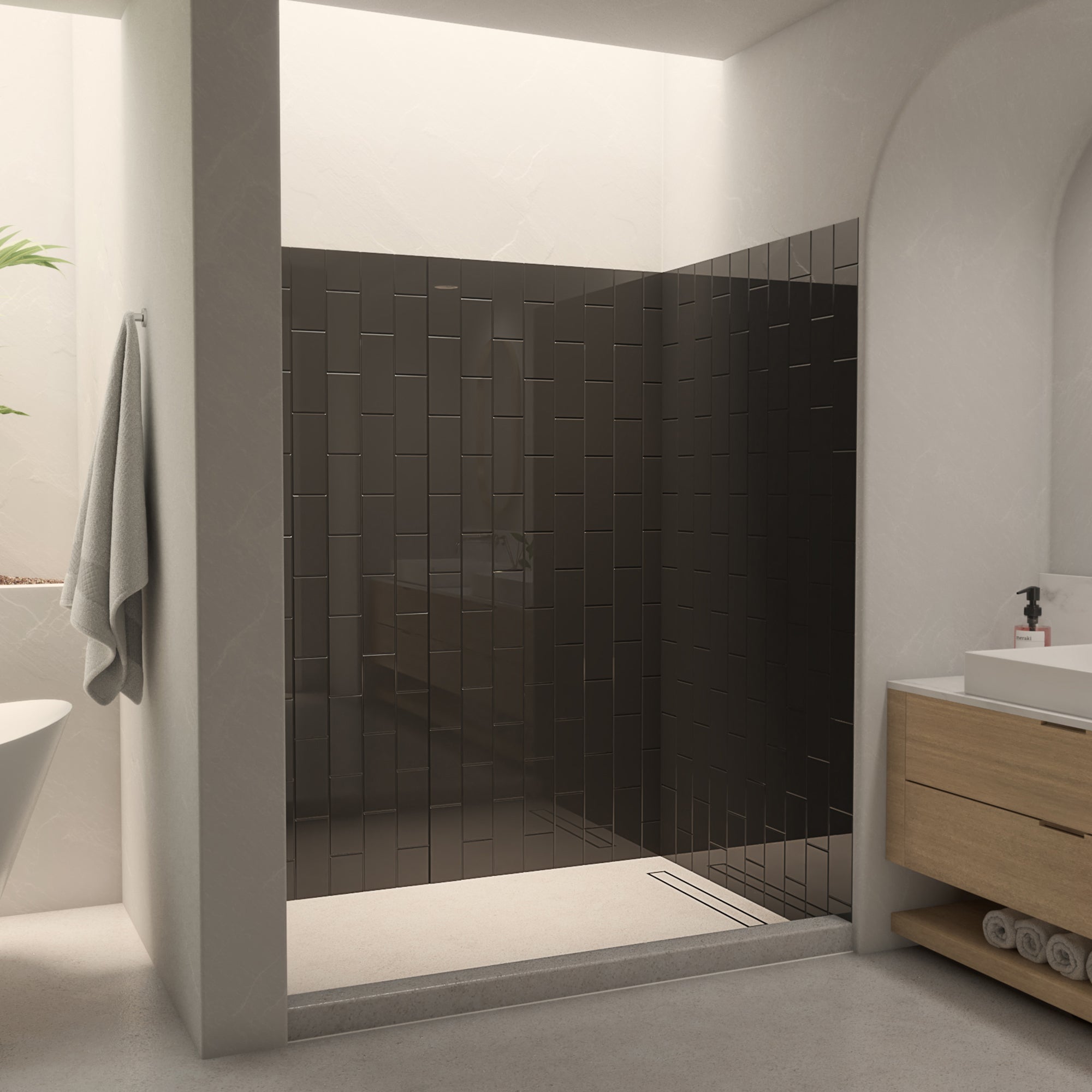 DreamLine QWALL-VS 56 - 60 inch W x 41 1/2 inch D x 76 inch H Acrylic Wall Kit