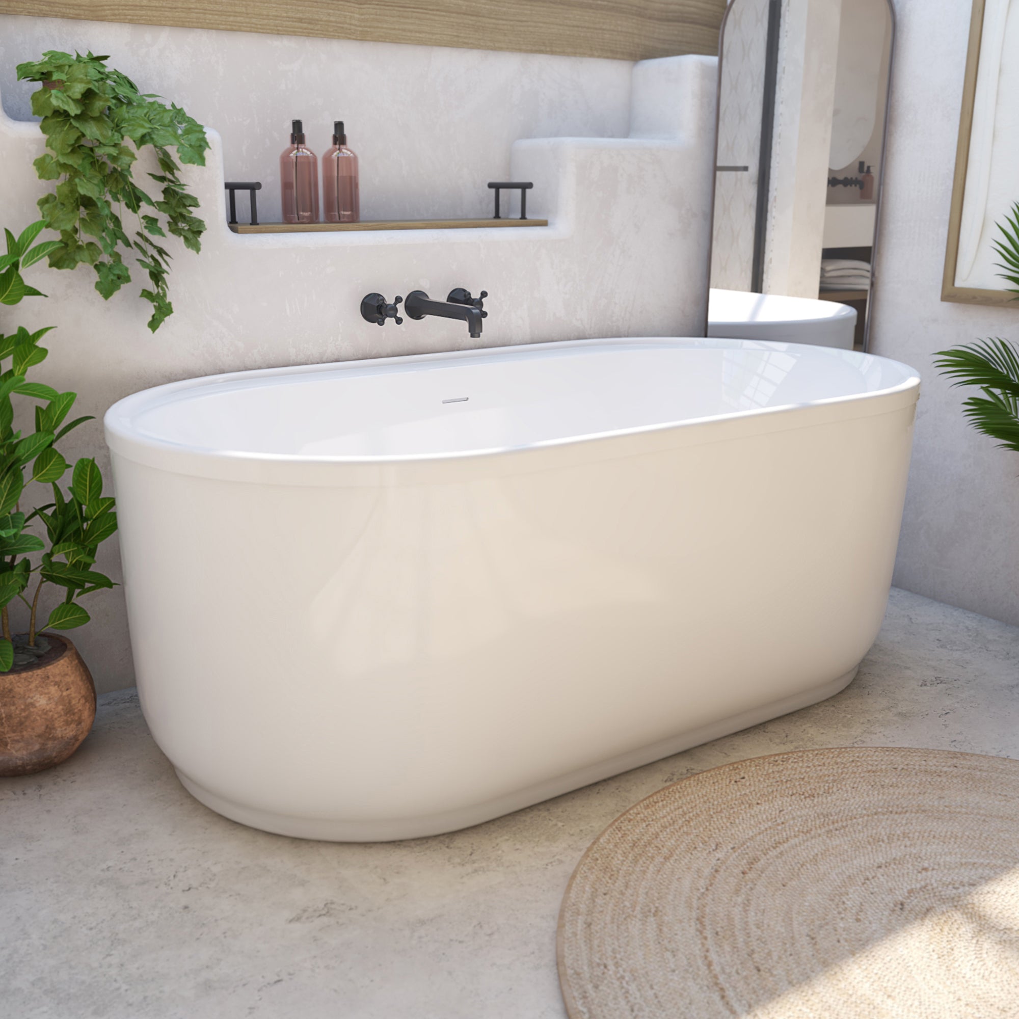 DreamLine Encore 65 3/4 inch L x 34 1/4 inch W x 23 1/8 inch H Freestanding Acrylic Bathtub