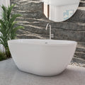 DreamLine Essence 60 1/4 inch L x 34 1/4 inch W x 23 5/8 inch H Freestanding Acrylic Bathtub with Chrome Drain