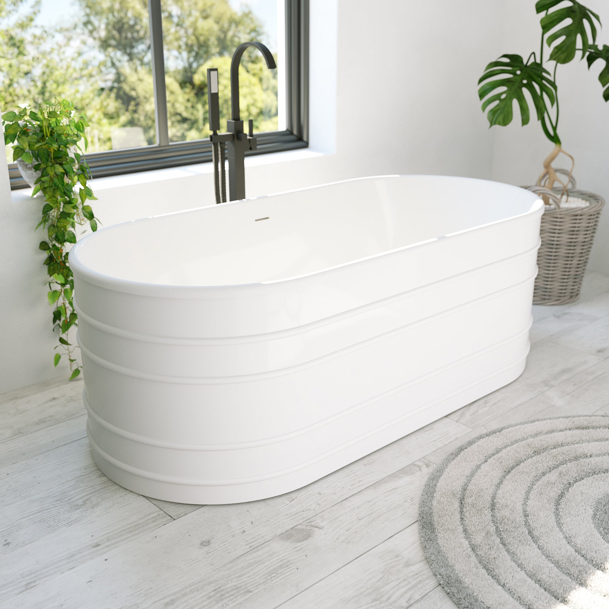 DreamLine Infinity Z 67 inch L x 30 3/4 inch W x 22 7/8 inch H Freestanding Acrylic Bathtub