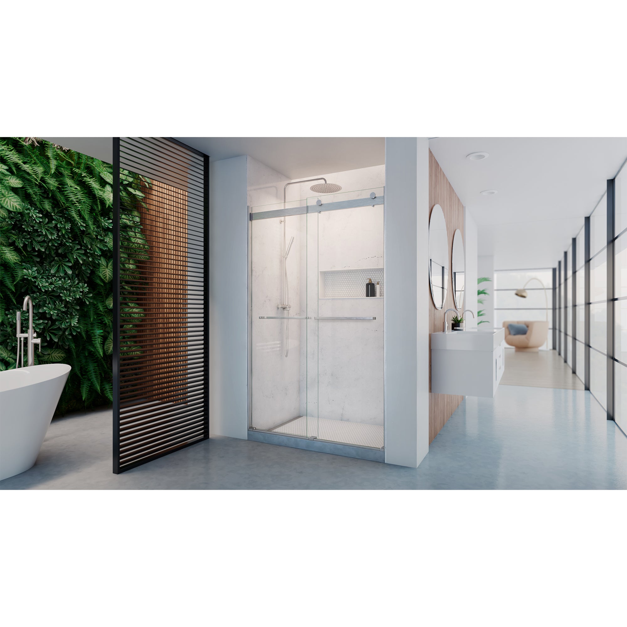 DreamLine Dexterity 44 - 48 inch W x 76 inch H Frameless Bypass Shower Door